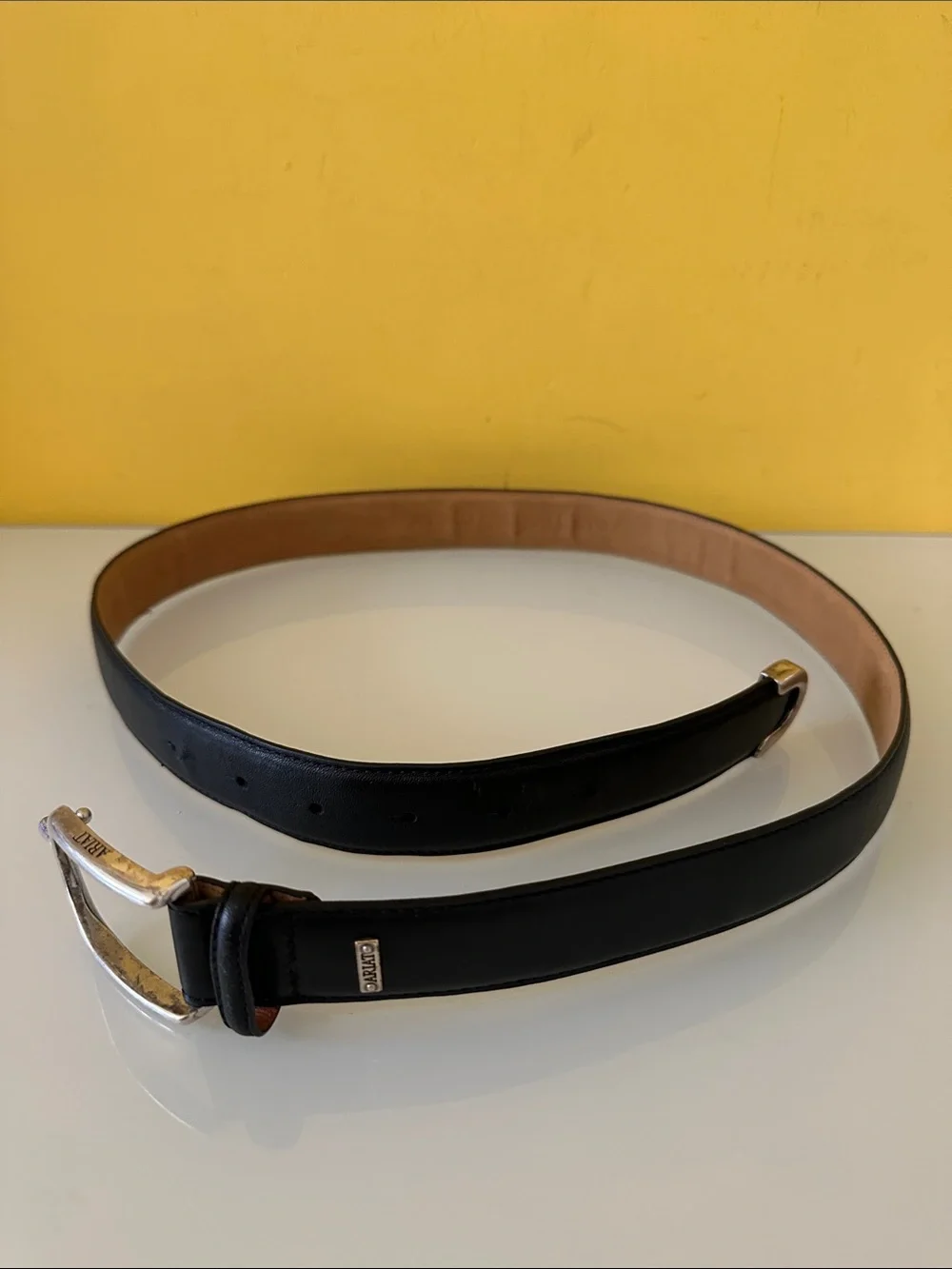 Ariat Black Leather Spur Buckle Belt Unisex Size 34